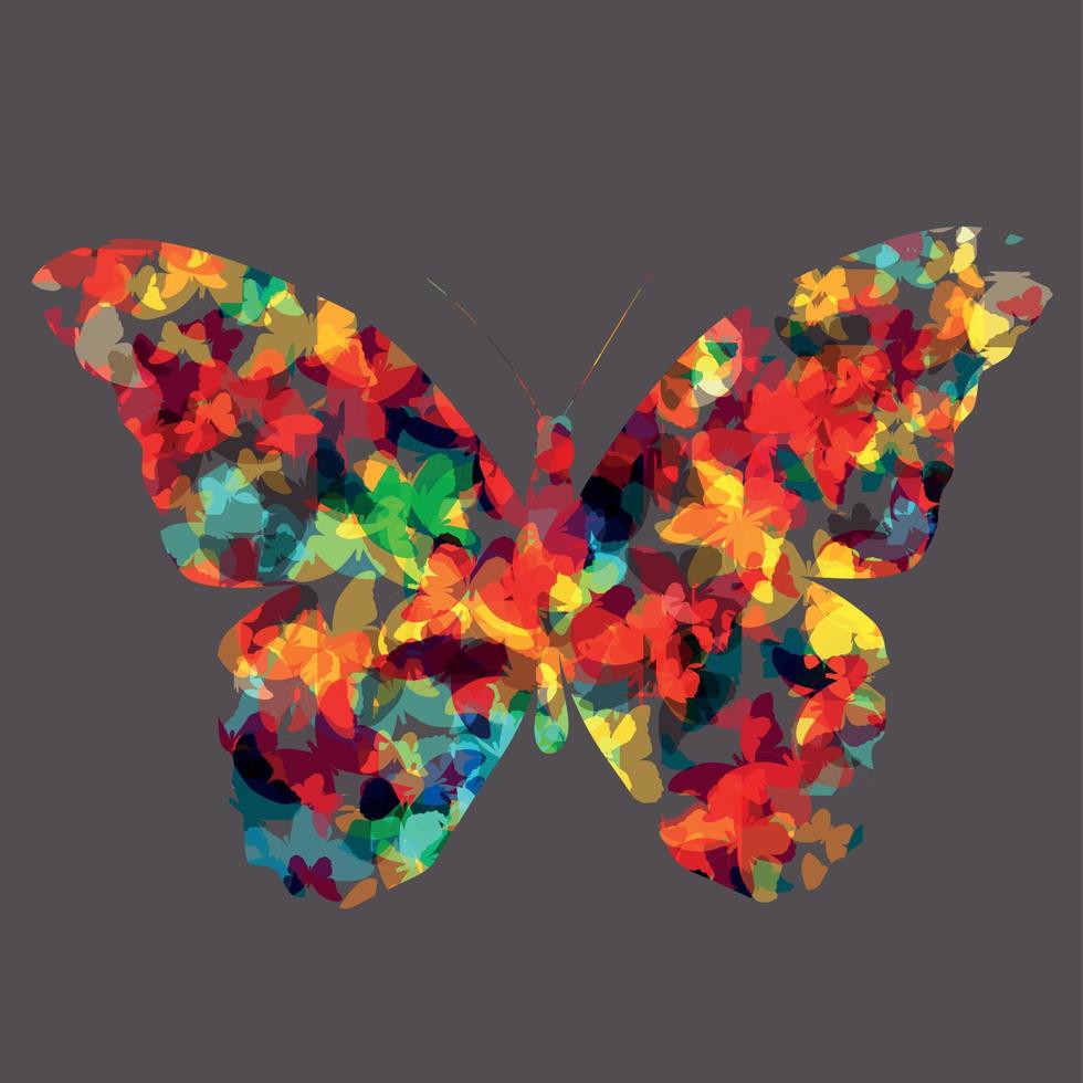 Ilustración de vector de silueta de icono de mariposa