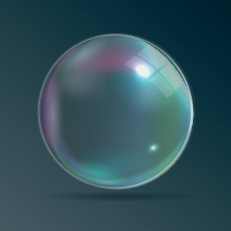 burbujas transparentes sobre fondo azul oscuro. ilustración vectorial vector