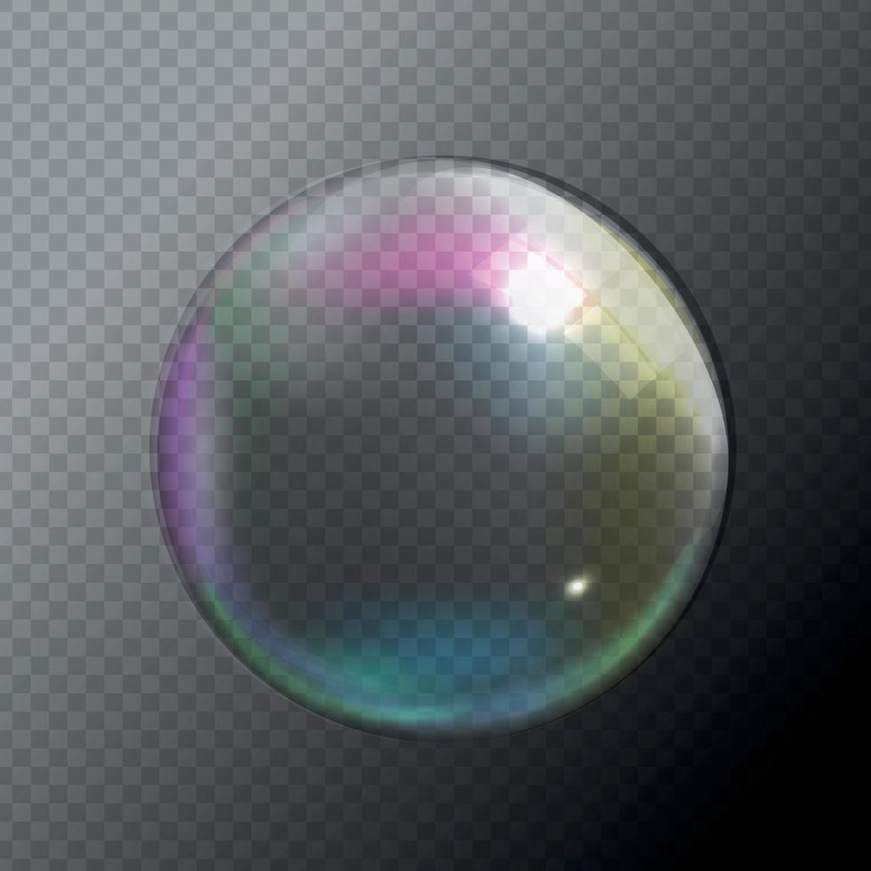 Transparent Bubbles on Gray Background. Vector Illustration
