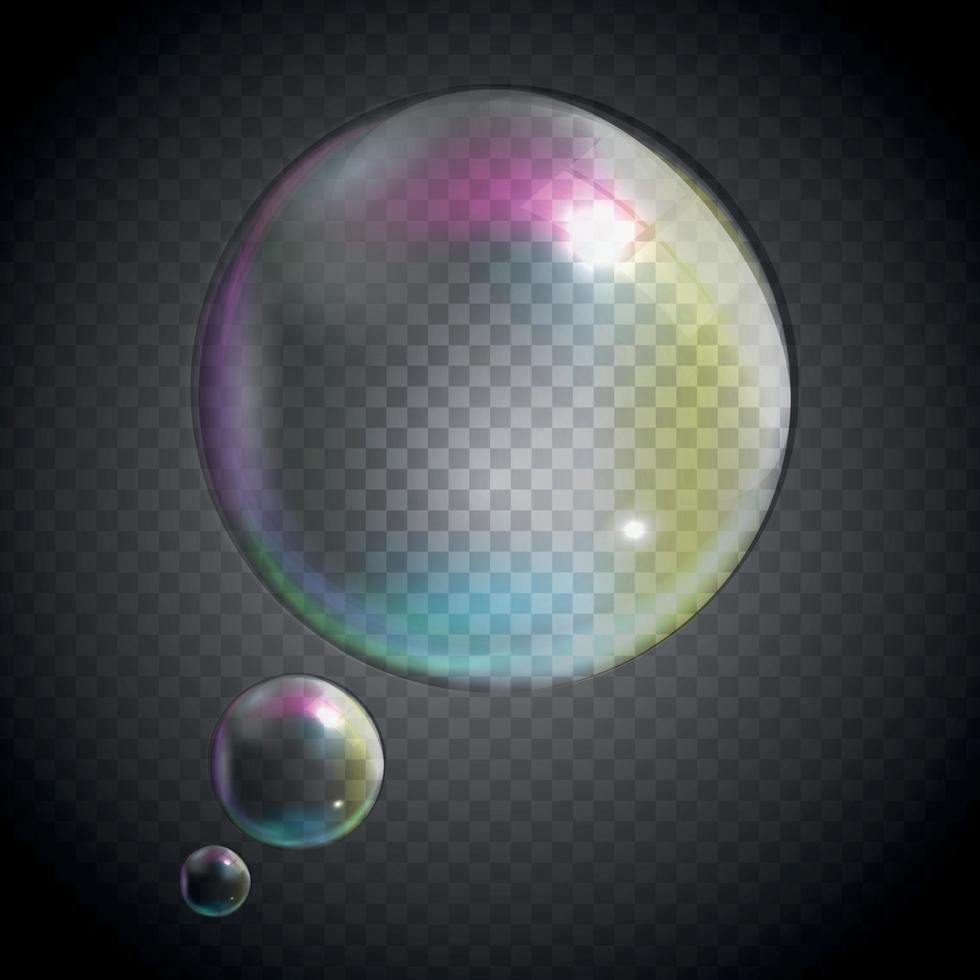 Transparent Bubbles on Gray Background. Vector Illustration