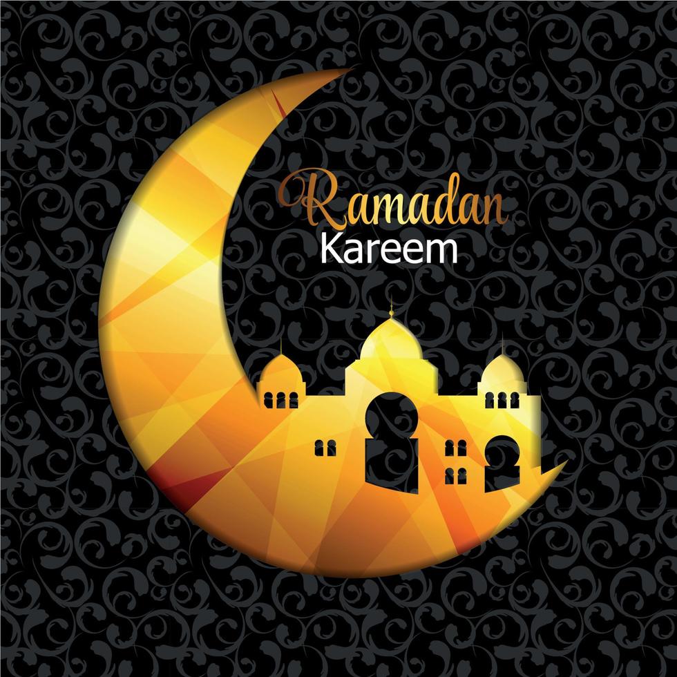 Background for Muslim Community Festival Ramadan Rareem.  Eid Mubarak. Vector Illustration