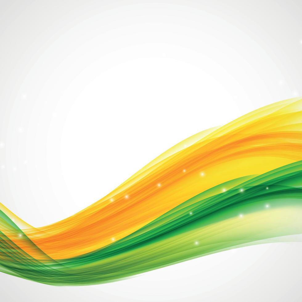 Waves of color flag of Brazil on White Background. Vector Illustration.