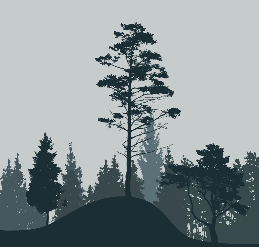 Image of Nature. Tree Silhouette. Vector Illustration.