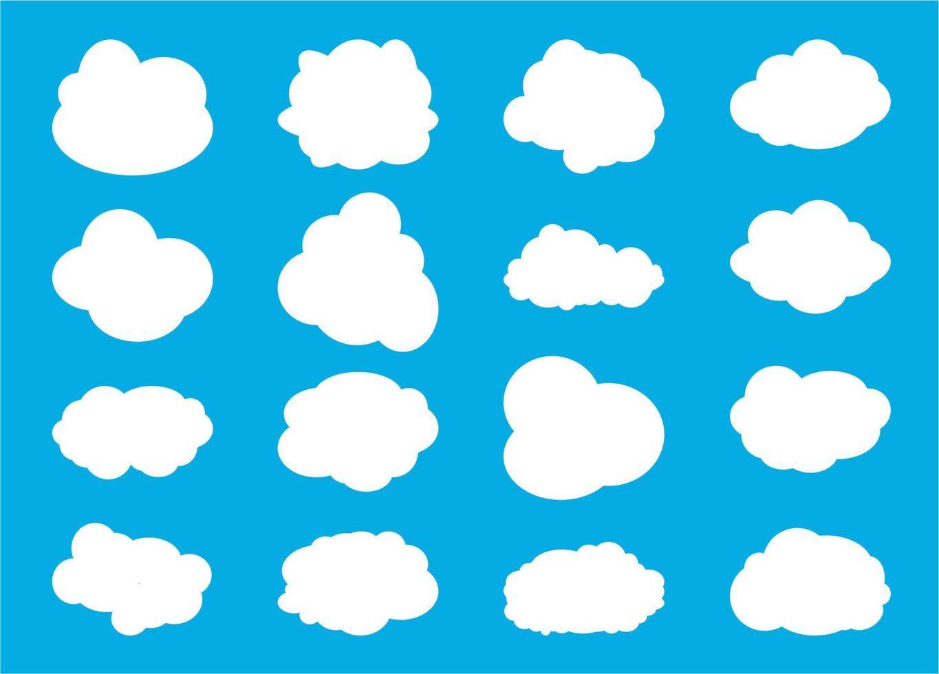 conjunto de nubes diferentes. ilustración vectorial vector