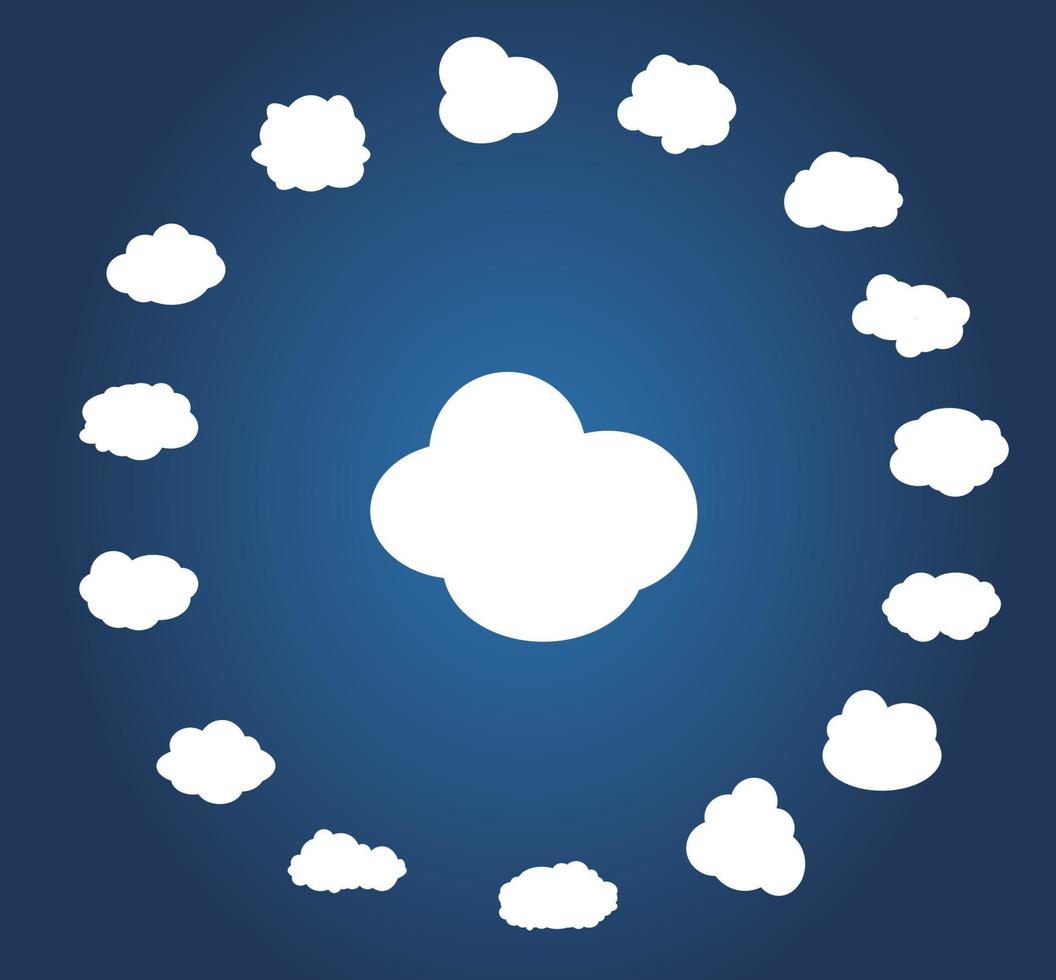 Set of different Cloud. Vector Illustration