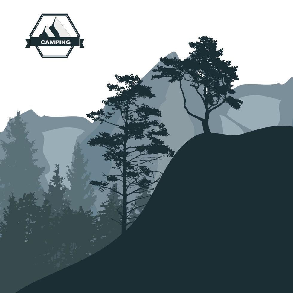 Image of Nature. Tree Silhouette. Vector Illustration.