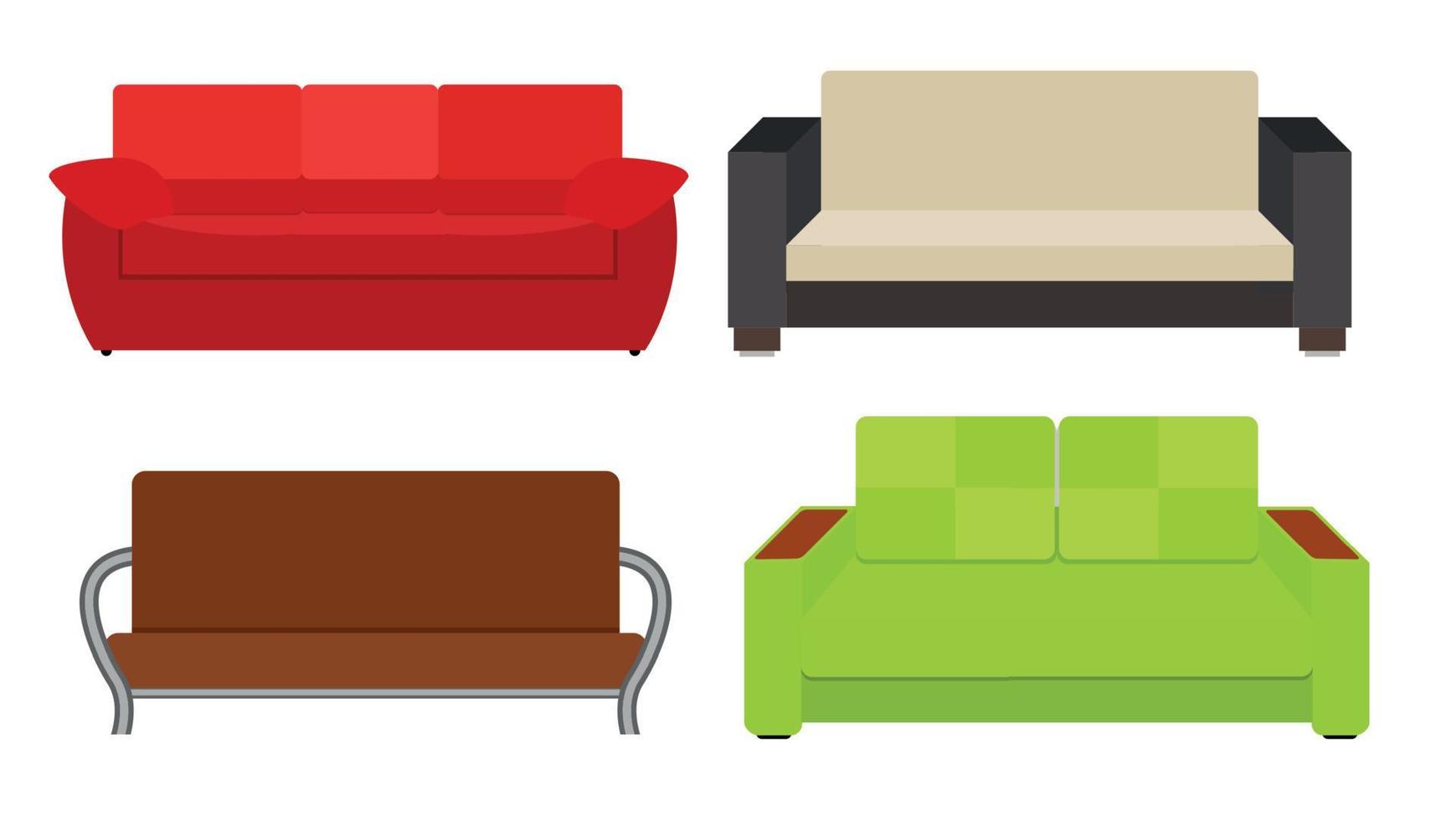 Ilustración de vector de conjunto de iconos de sofá