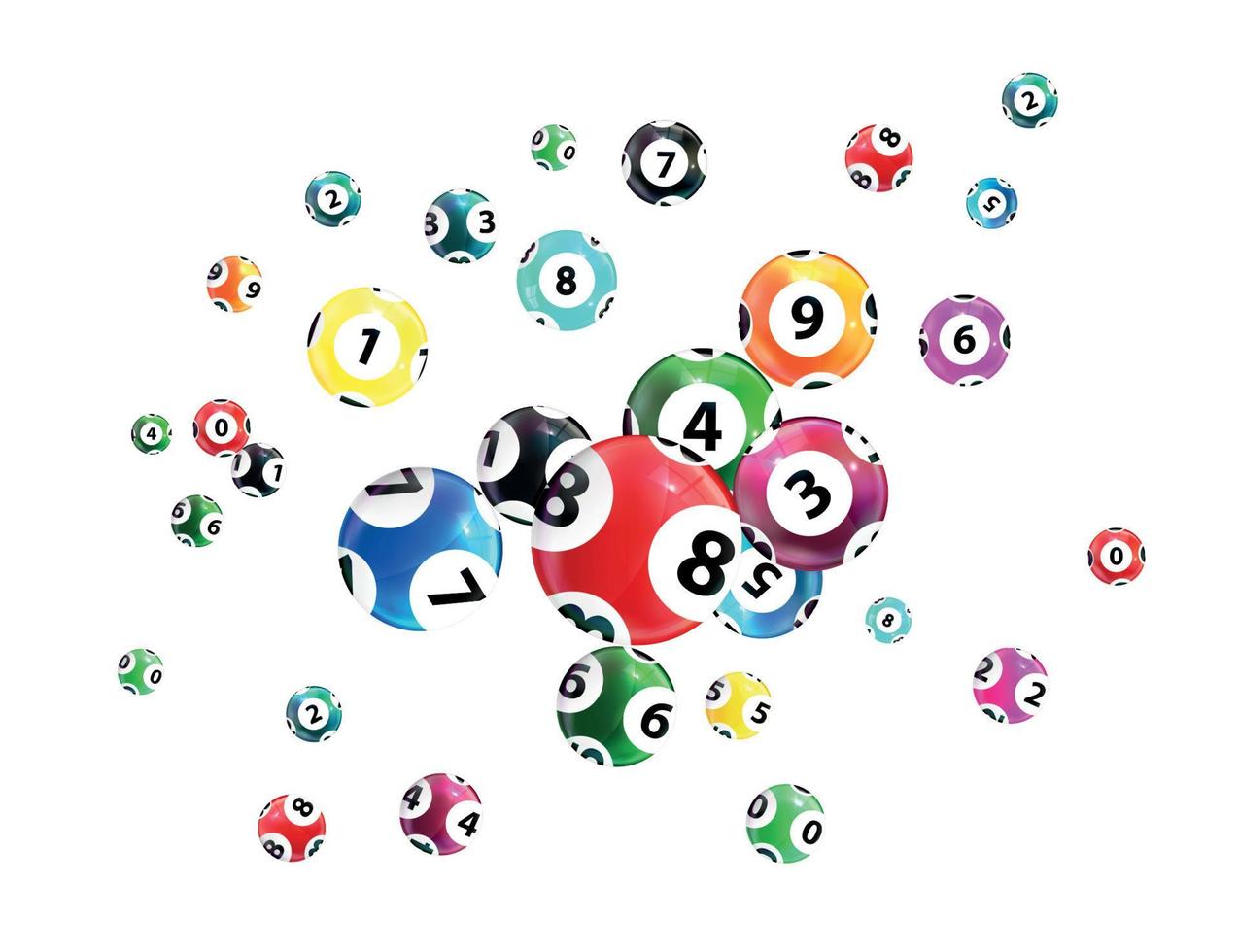 Victory Ball for the game of lottery. Jack pot. Vector Illustration.