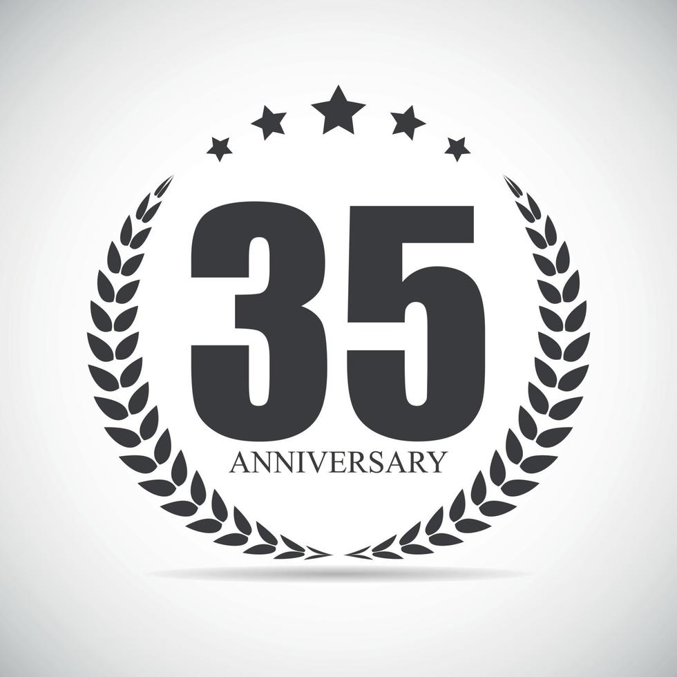 plantilla logo 35 años aniversario vector illustration