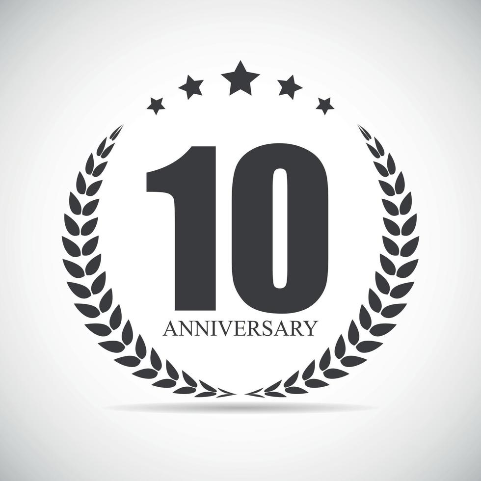 plantilla logo 10 años aniversario vector illustration