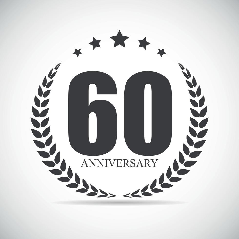 Template Logo 60 Years Anniversary Vector Illustration