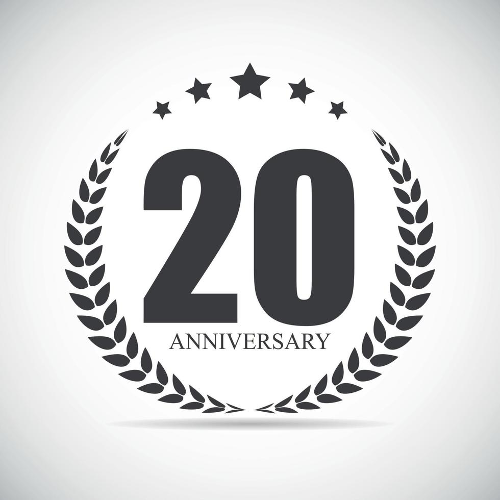 plantilla logo 20 años aniversario vector illustration