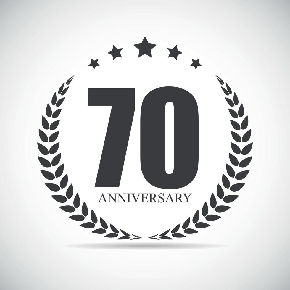 Template Logo 70 Years Anniversary Vector Illustration