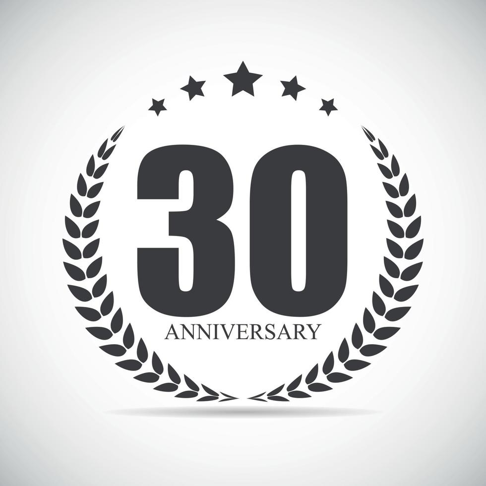 Template Logo 30 Years Anniversary Vector Illustration