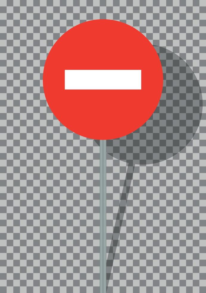 Road signs. It is prohibited to enter vehicles on transparent background. Vector Illustration.