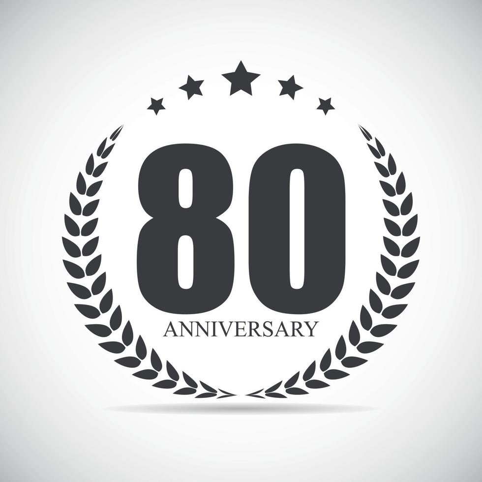 Template Logo 80 Years Anniversary Vector Illustration