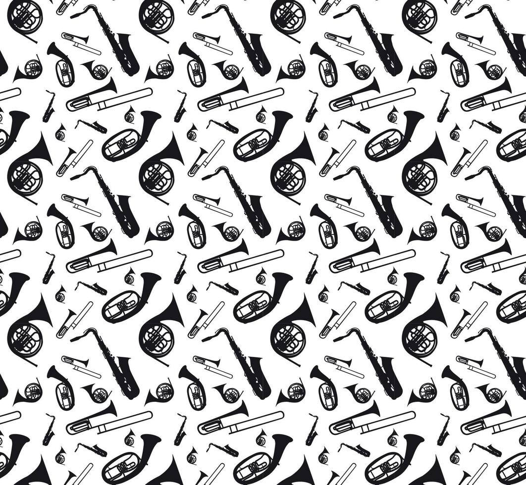 Musical Instrument, which Plays in Symphony Orchestras and Brass Nands, for Jazz Style. Vector Illustration.