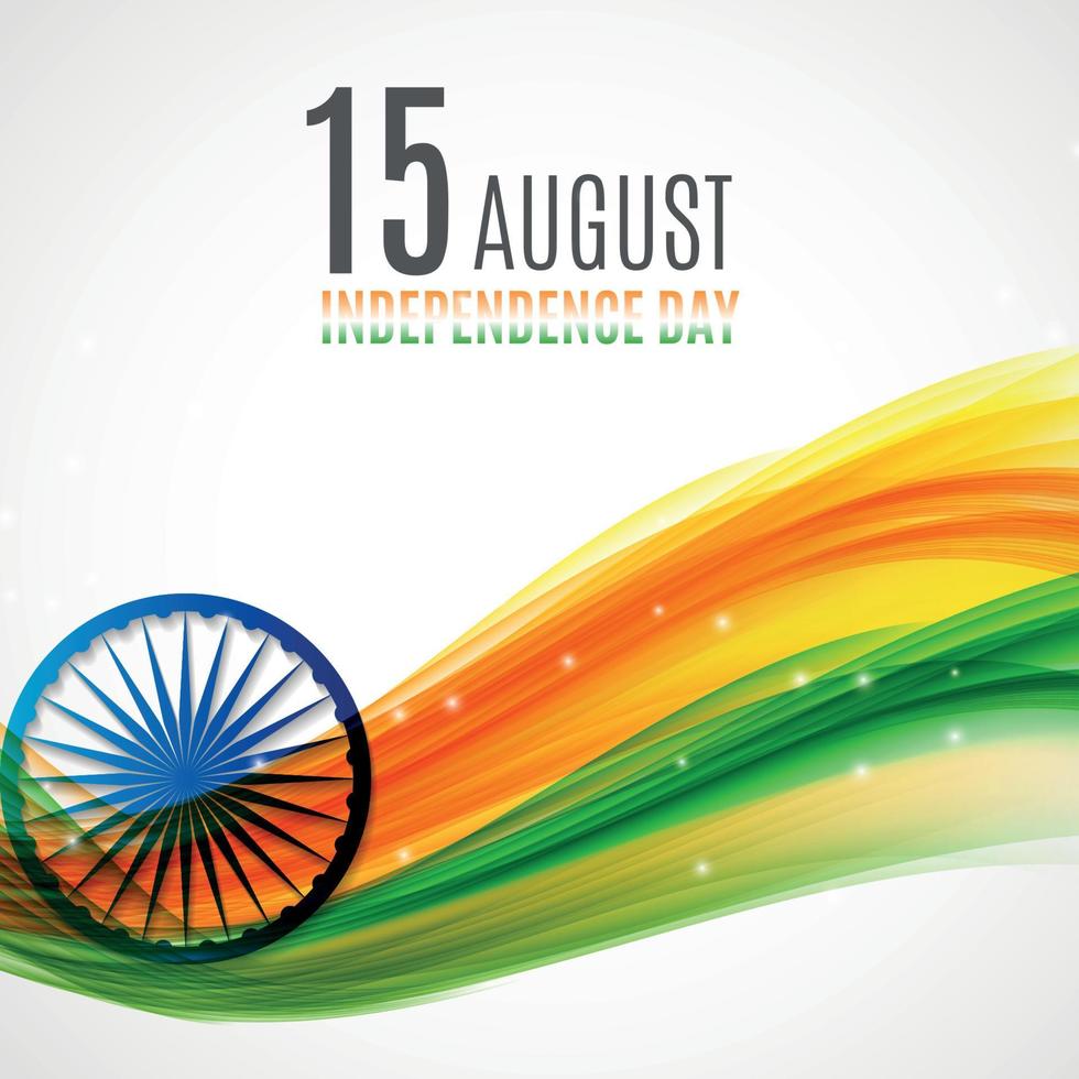 Indian Independence Day Background with Waves and Ashoka Wheel. 4553725 ...