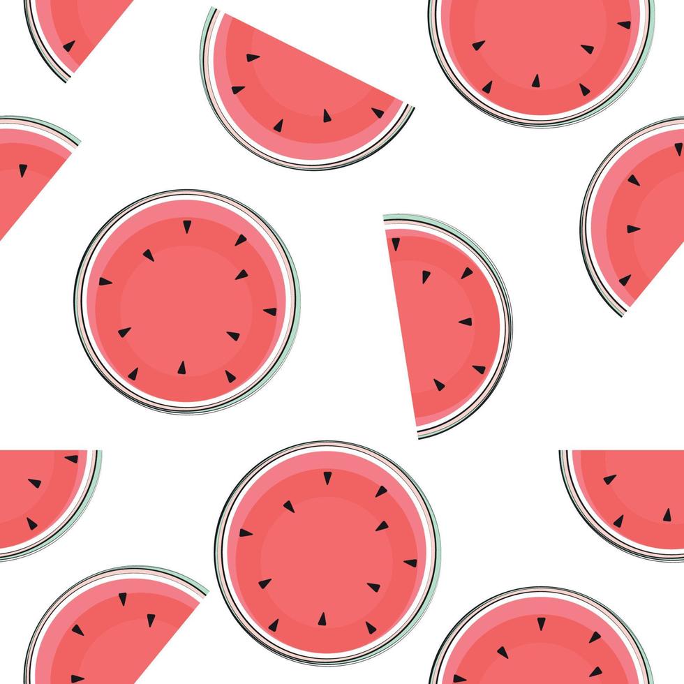 Seamless Pattern Background with Watermelon. Vector Illustration
