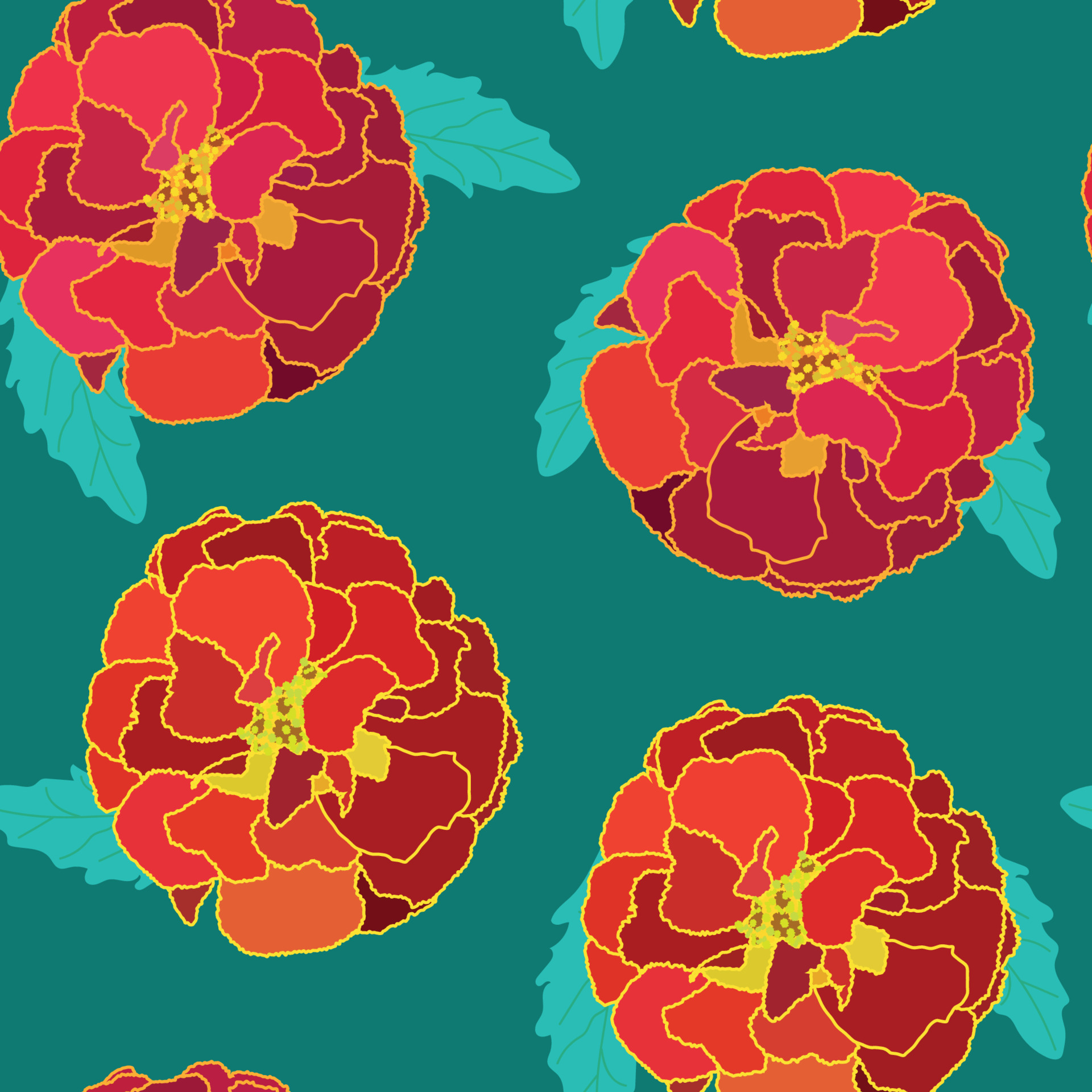 Natural Seamless Pattern Background from Tagetes Flowers Vector  Illustration 4553785 Vector Art at Vecteezy