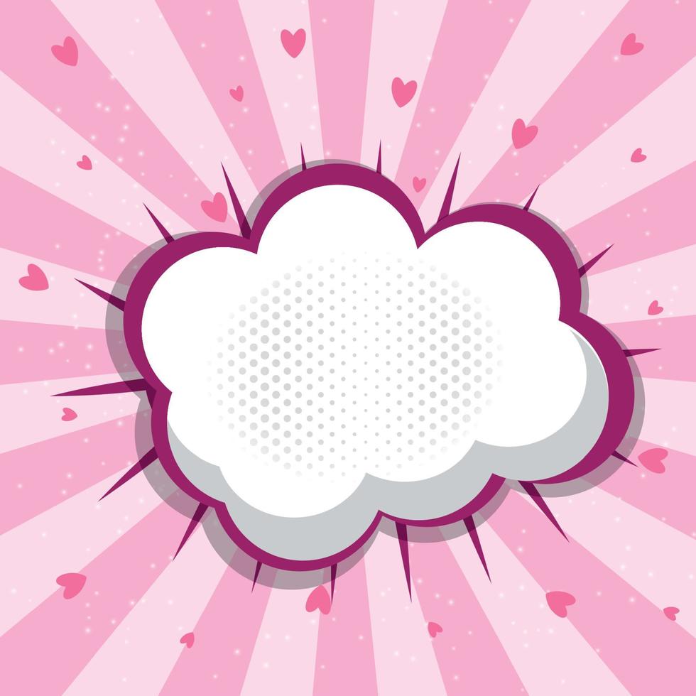 Speech Bubble Pop Art Background On Dot Background Vector Illustration