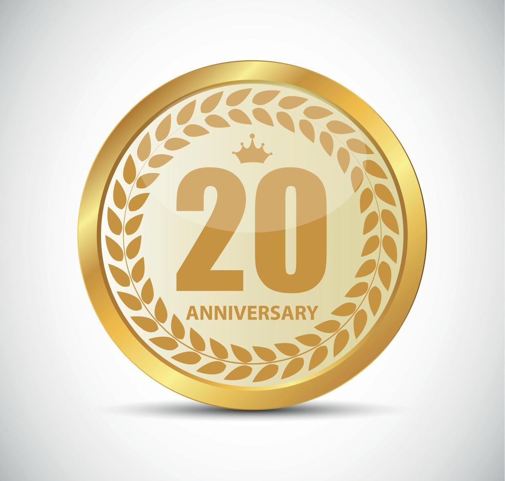 Template Logo 20 Years Anniversary Vector Illustration