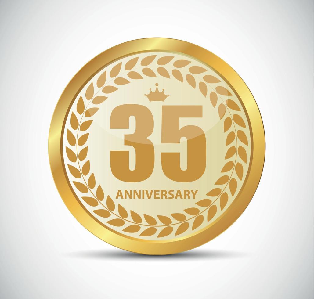 plantilla logo 35 años aniversario vector illustration