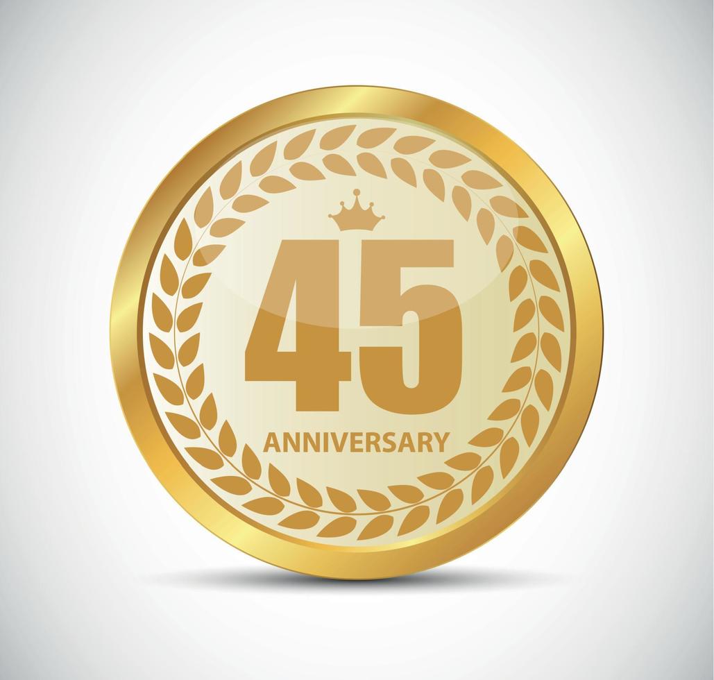 plantilla logo 45 años aniversario vector illustration