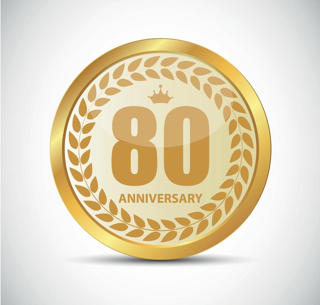 Template Logo 80 Years Anniversary Vector Illustration