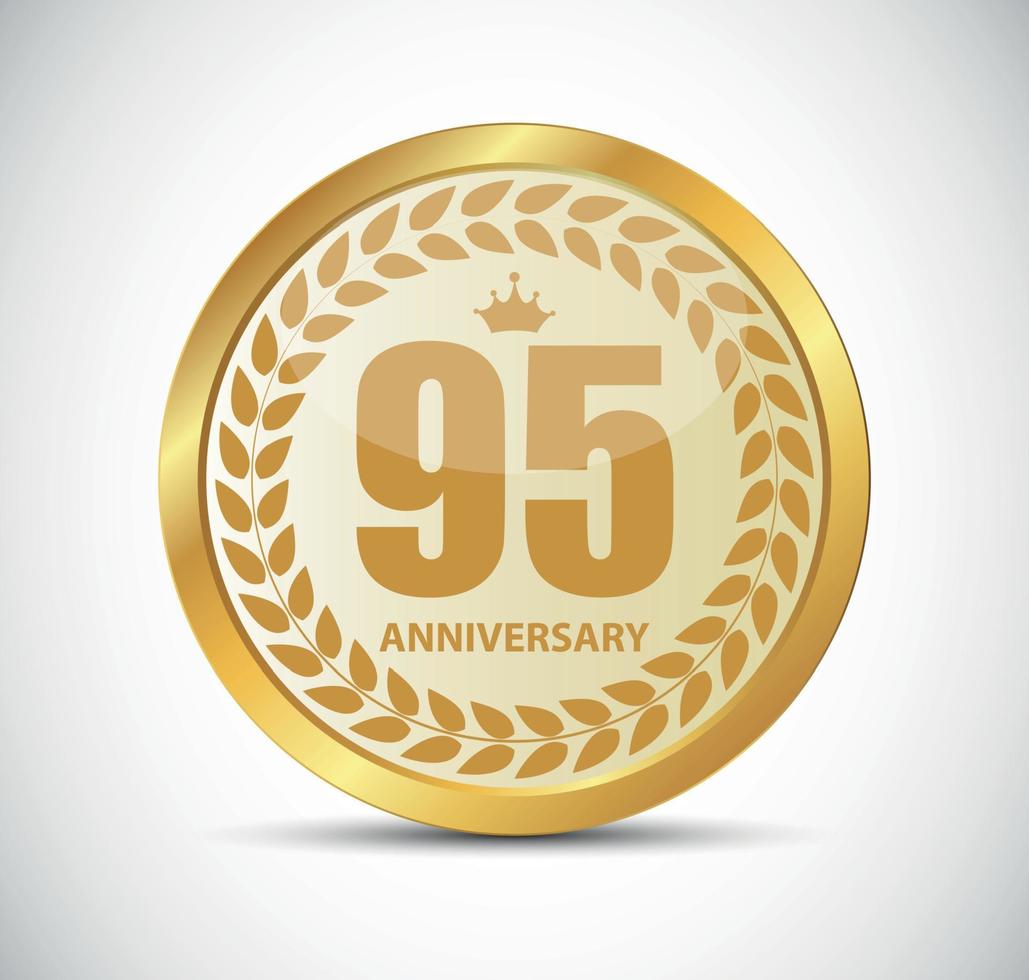 Template Logo 95 Years Anniversary Vector Illustration