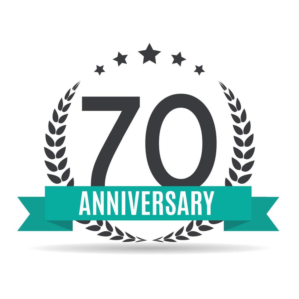 Template Logo 70 Years Anniversary Vector Illustration