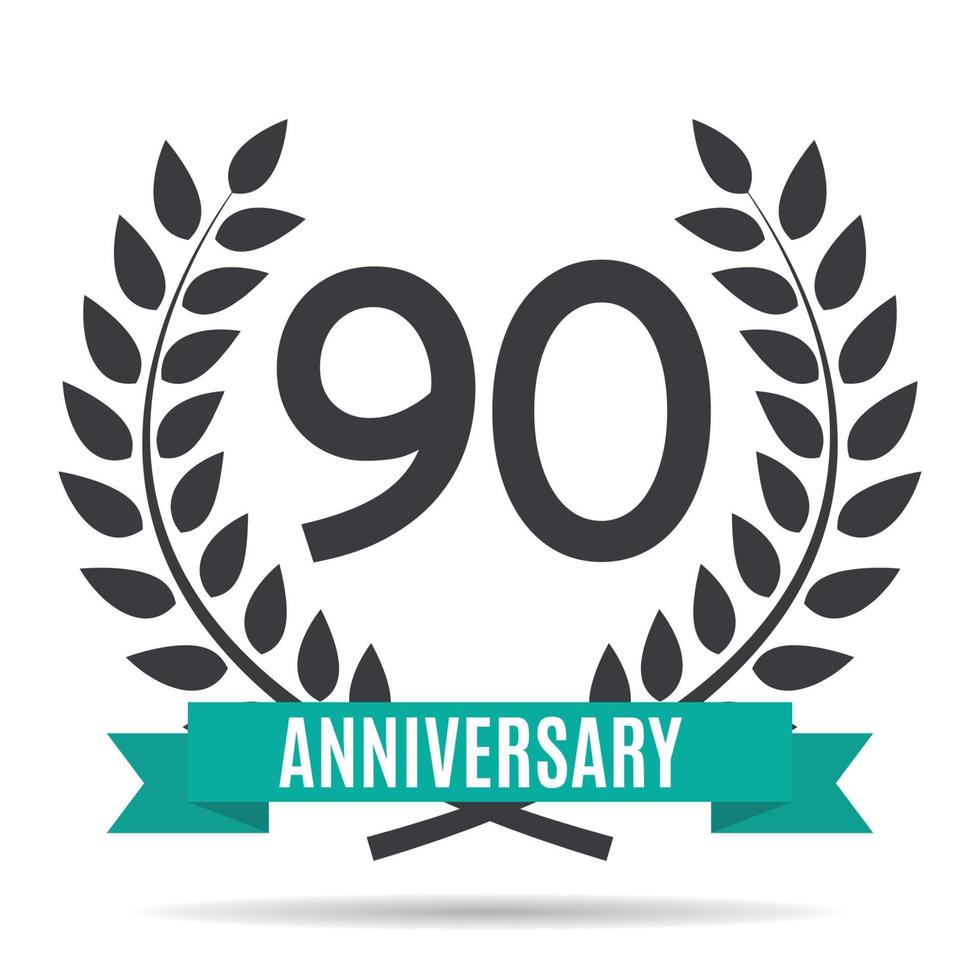 Template Logo 90 Years Anniversary Vector Illustration