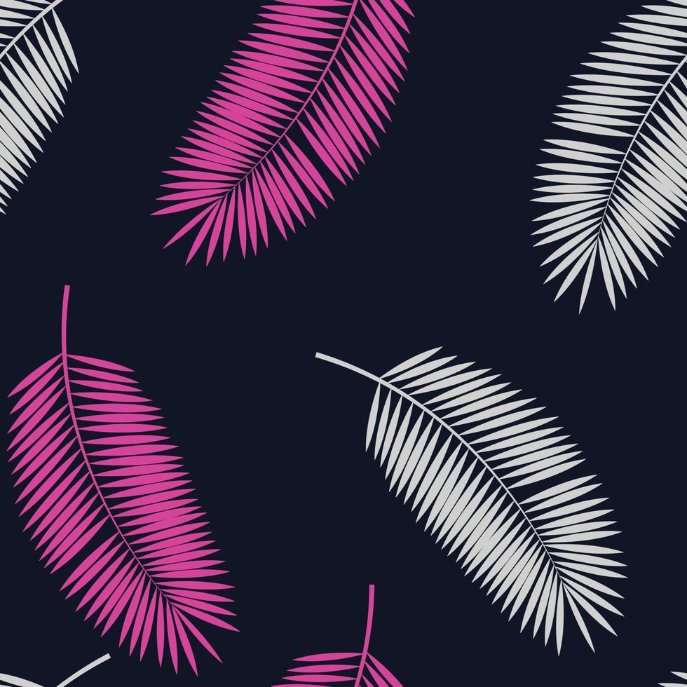 Palm Leaf Seamless Pattern Background. Vector Illustration.