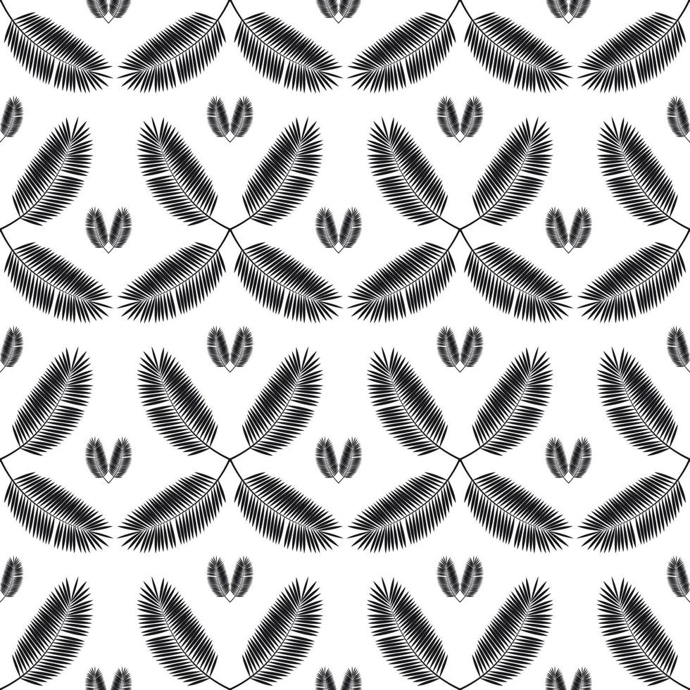 Palm Leaf Seamless Pattern Background. Vector Illustration.