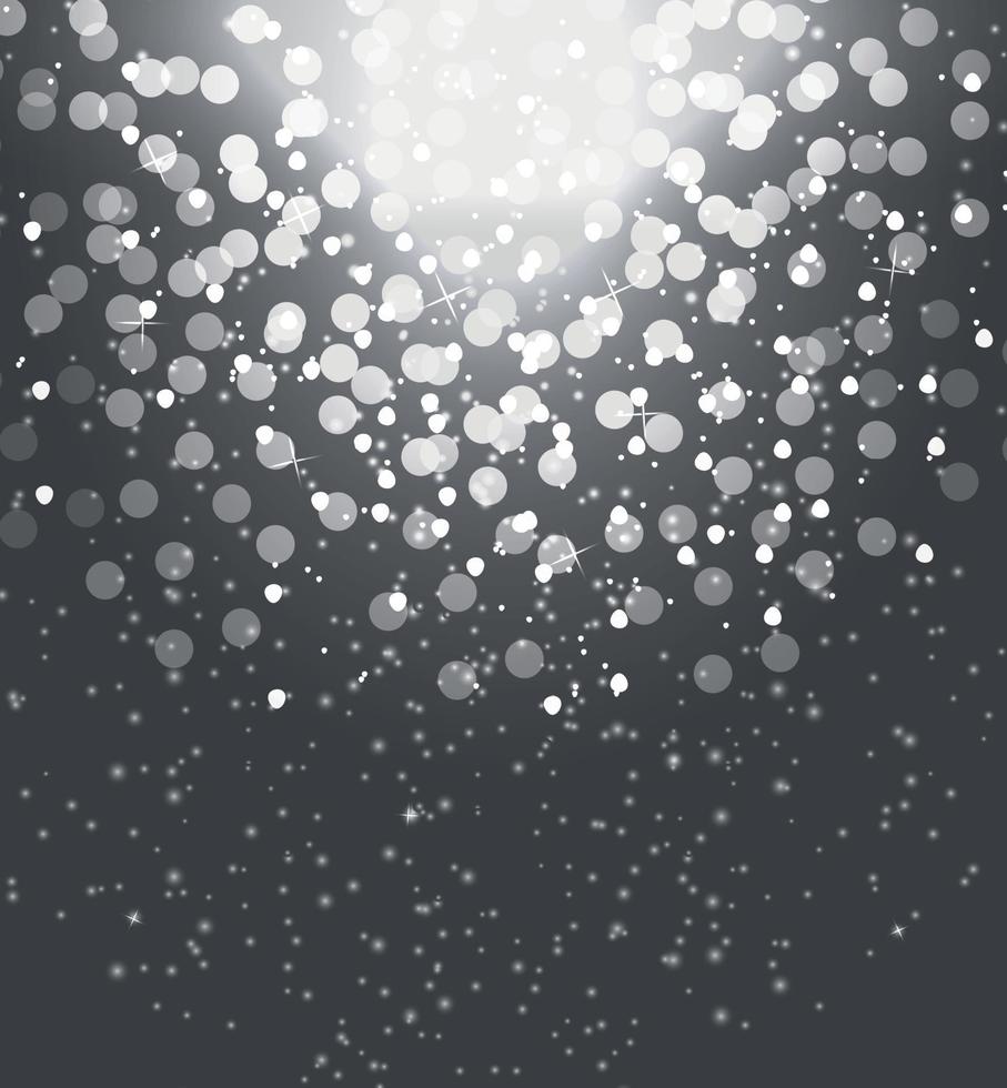 nieve sobre fondo gris resumen de navidad y año nuevo. ilustración vectorial. vector