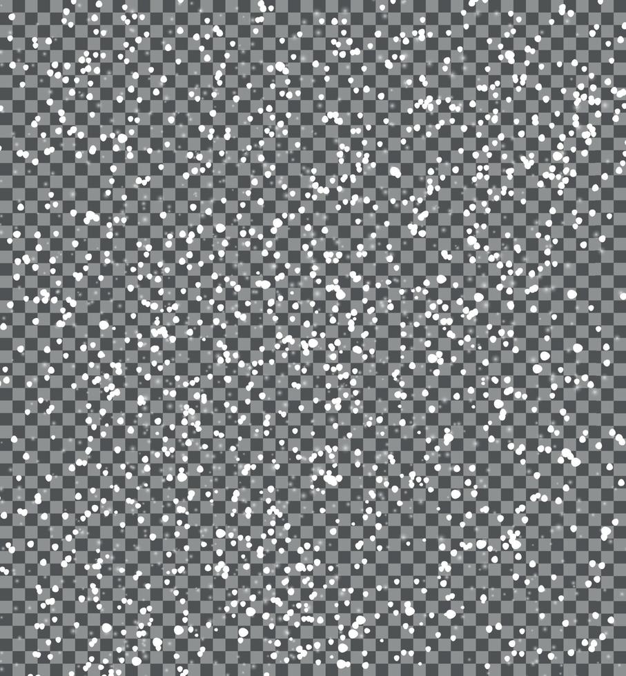 Snow on transparent background Abstract Christmas and New Year. Vector Illustration
