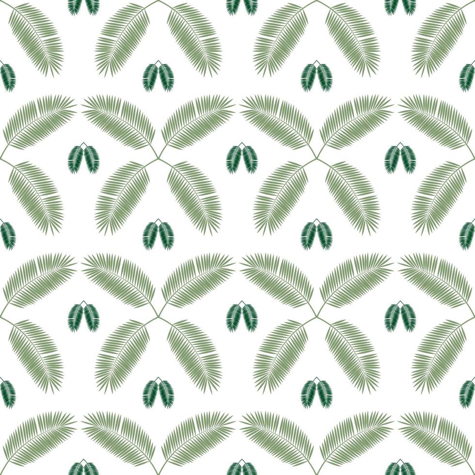 Palm Leaf Seamless Pattern Background. Vector Illustration.