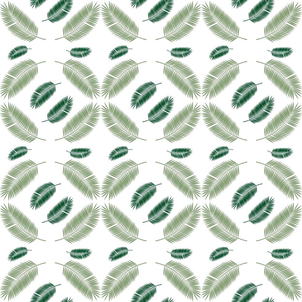 Palm Leaf Seamless Pattern Background. Vector Illustration.