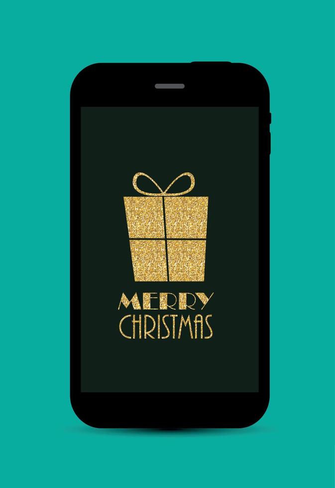 Abstract Christmas and New Year Mobile Phone Background. Vector Illustration