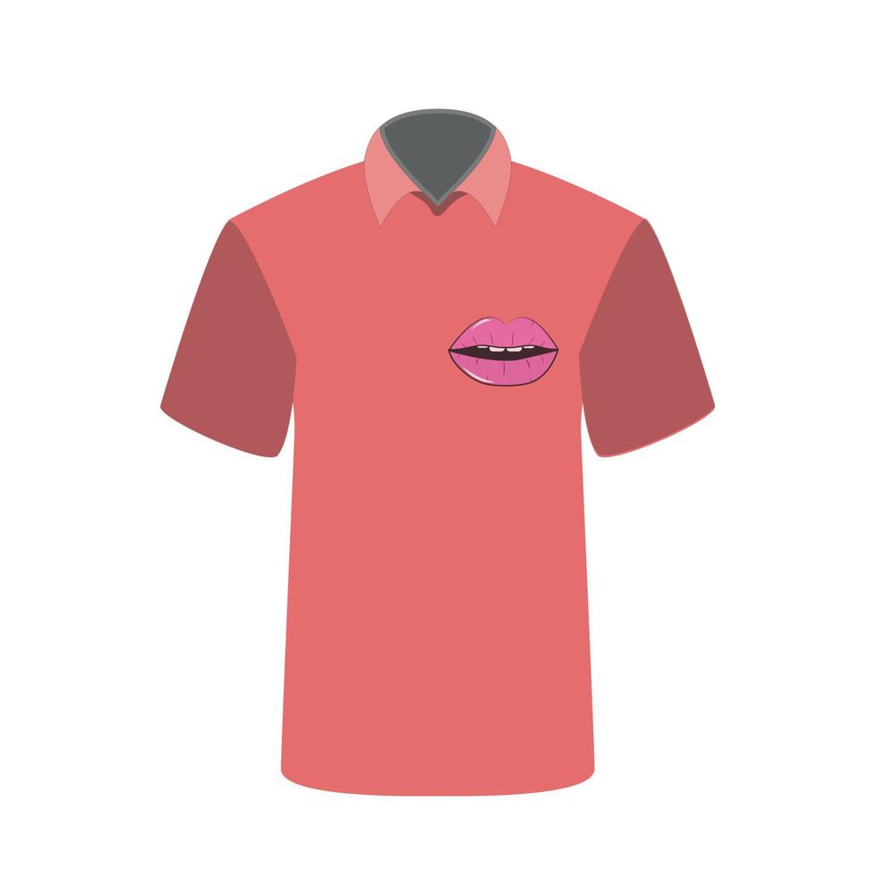 T-shirt with the image of Lip. Vector Illustration.
