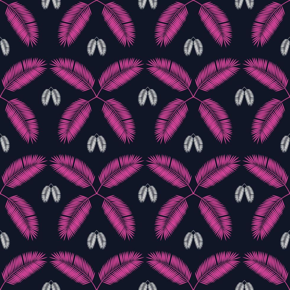 Palm Leaf Seamless Pattern Background. Vector Illustration.