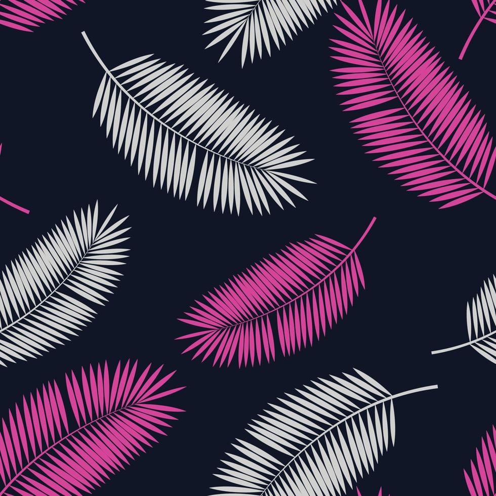 Palm Leaf Seamless Pattern Background. Vector Illustration.