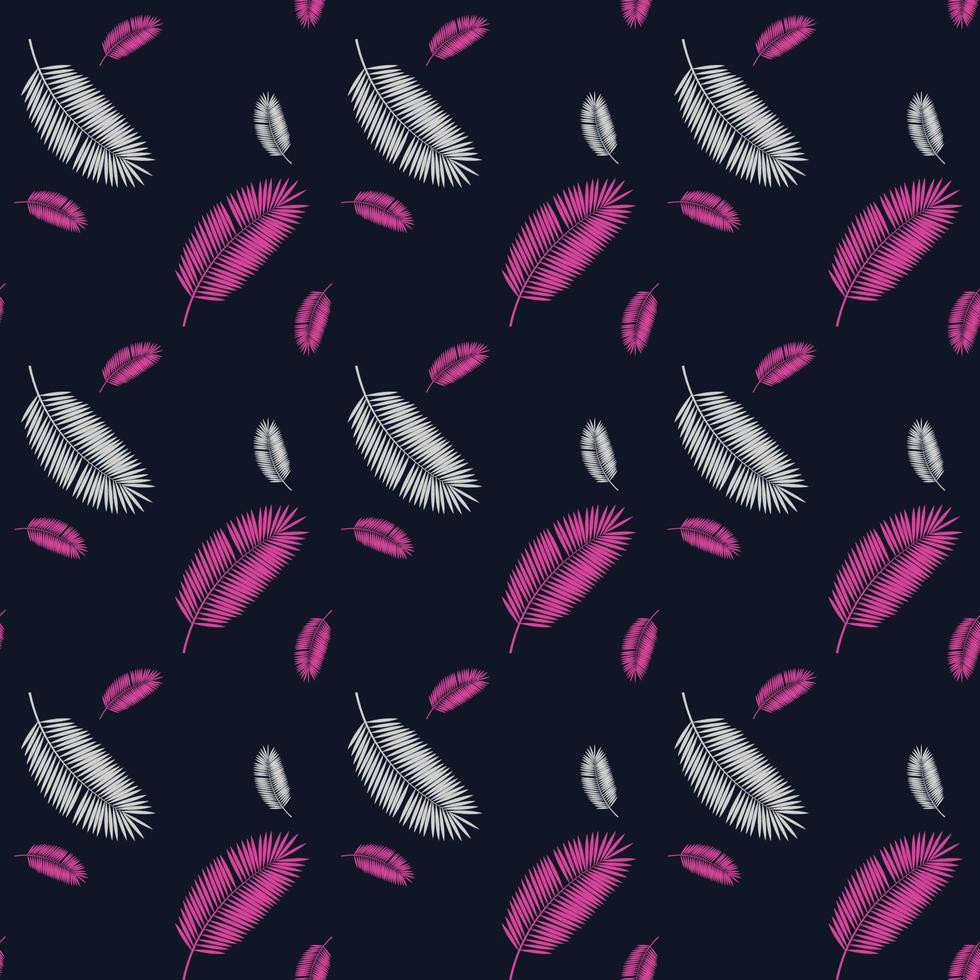 Palm Leaf Seamless Pattern Background. Vector Illustration.