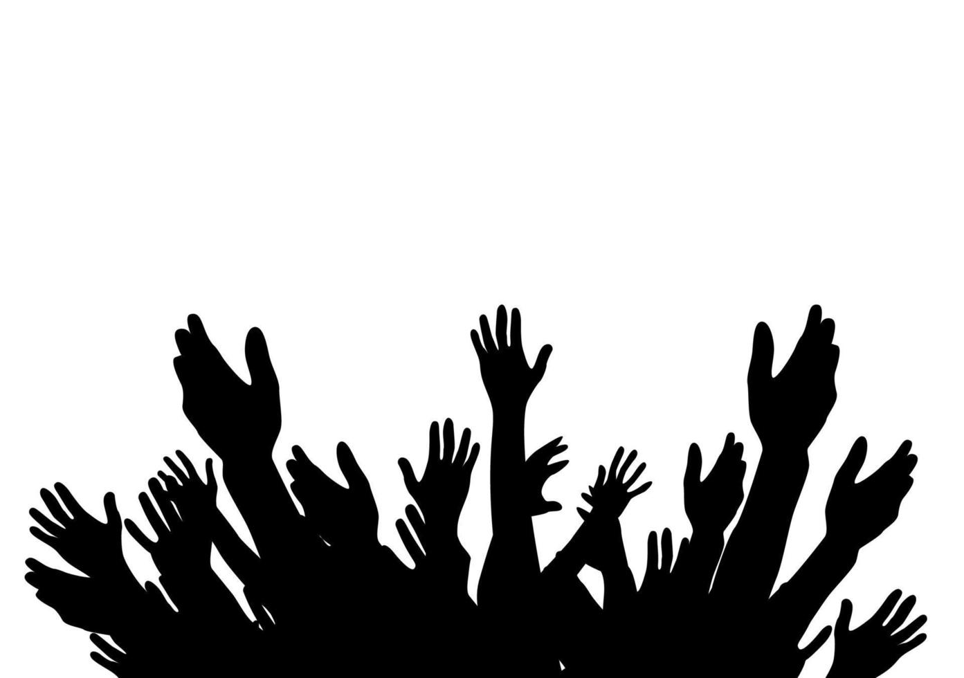 Hands Raised Up -  Symbol of Freedom the Choice, Fun. Vector Illustration.