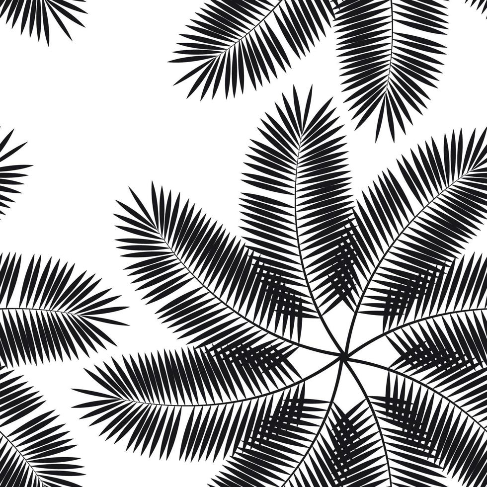 Palm Leaf Seamless Pattern Background. Vector Illustration.