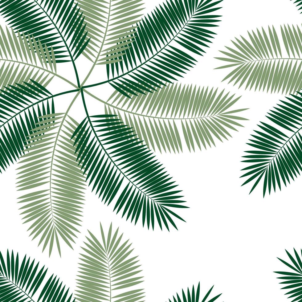 Palm Leaf Seamless Pattern Background. Vector Illustration.