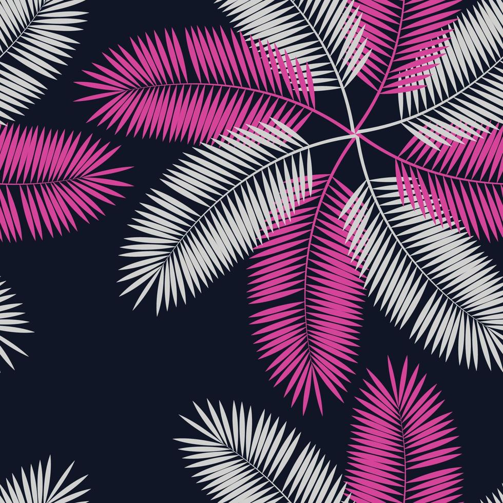 Palm Leaf Seamless Pattern Background. Vector Illustration.