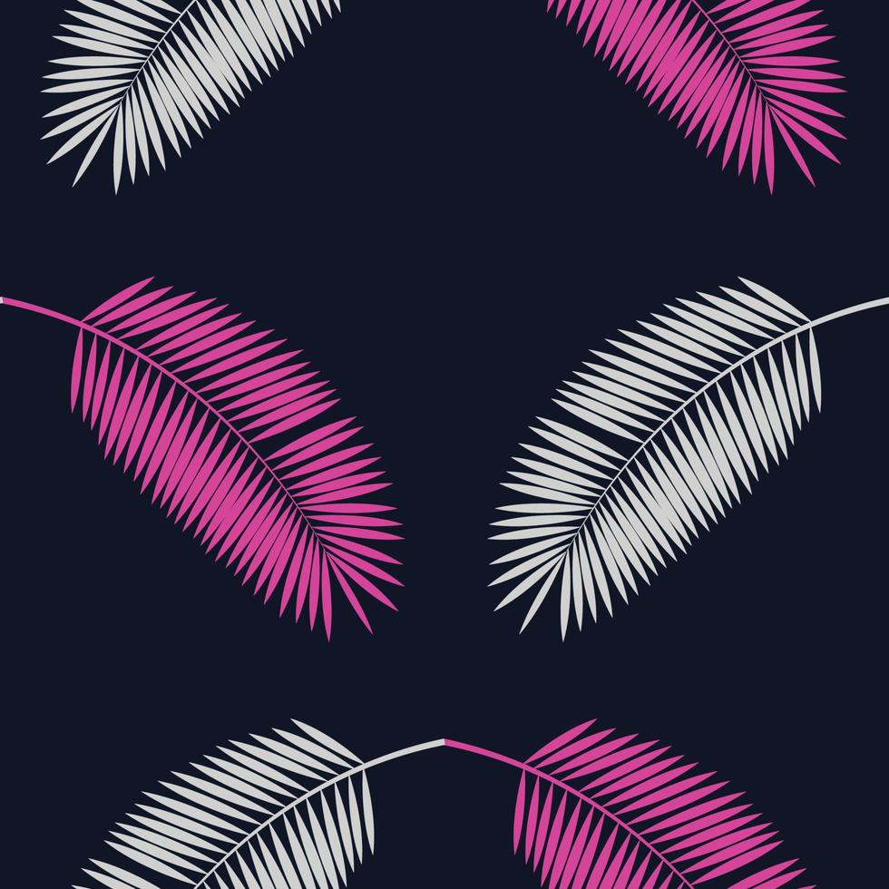 Palm Leaf Seamless Pattern Background. Vector Illustration.