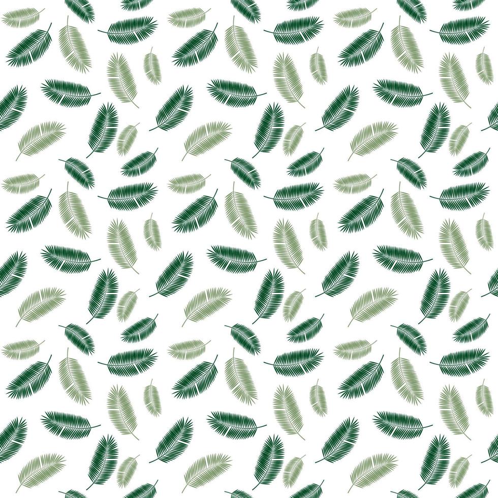 Palm Leaf Seamless Pattern Background. Vector Illustration.