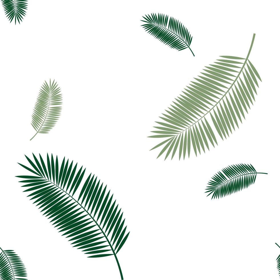 Palm Leaf Seamless Pattern Background. Vector Illustration.